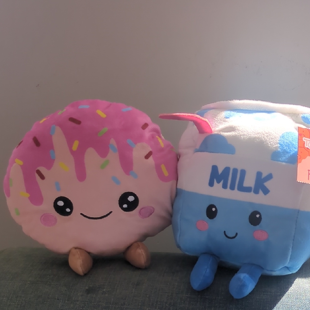 Plush Donut and Milk Carton Toy Set